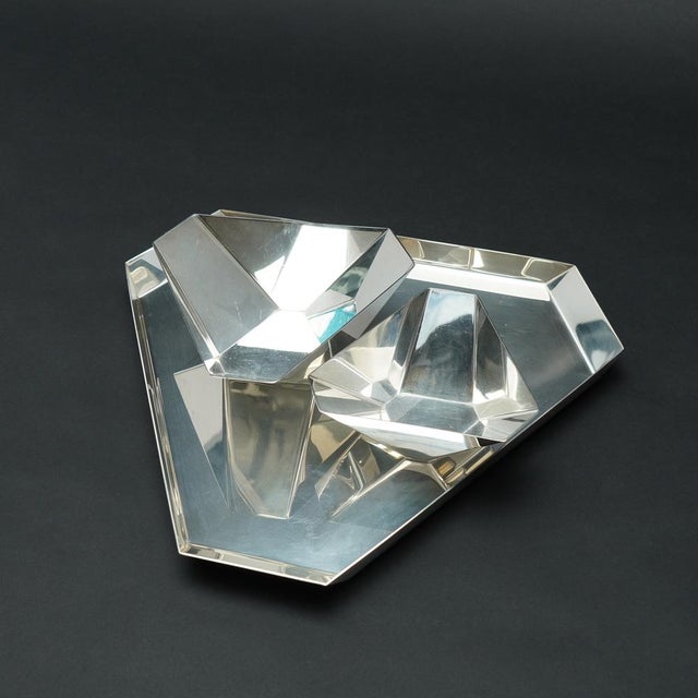 Silver Tray & Bowls in Silver-Plating by Ken Benson for St. James Brazil, 1980s, Set of 3 For Sale - Image 8 of 12