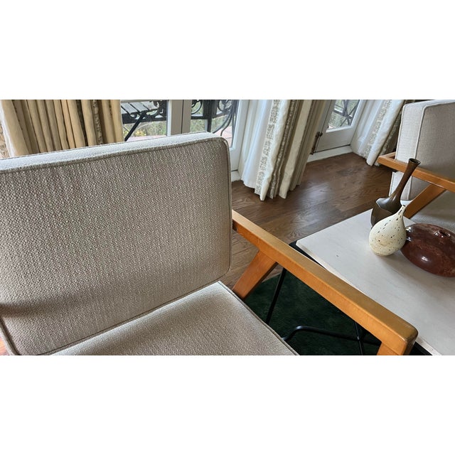 Cream Pair of Franco Albini Chairs, Italian, Model 49, Circa 1952 For Sale - Image 8 of 8