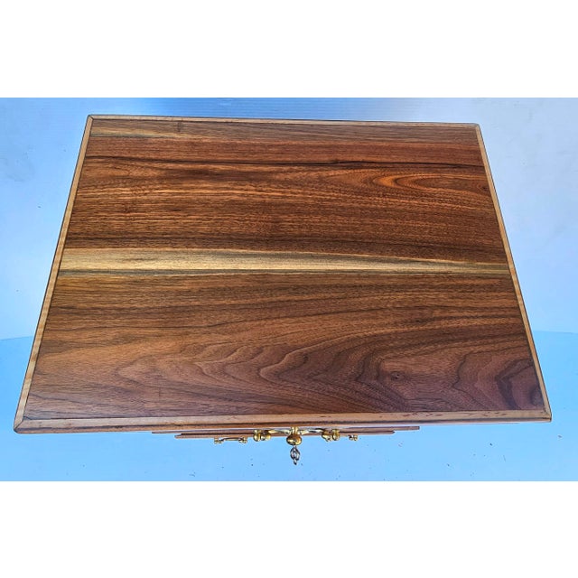 Handcrafted Federal Solid Black Walnut and Satinwood Silver Smith Chest For Sale - Image 11 of 12