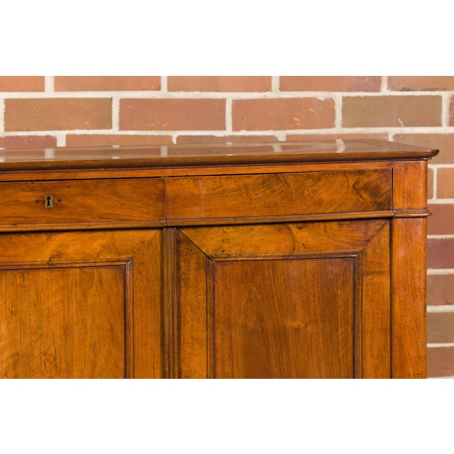 French 19th Century Walnut Enfilade with Three Drawers over Three Doors For Sale - Image 11 of 12