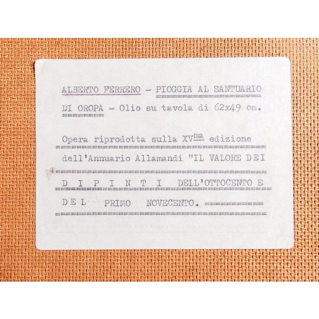 Alberto Ferrero, Sanctuary of Oropa, Oil on Masonite, Framed For Sale - Image 9 of 18