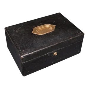 1890s Victorian Antique Correspondence Box, English, Leather, Writing Case