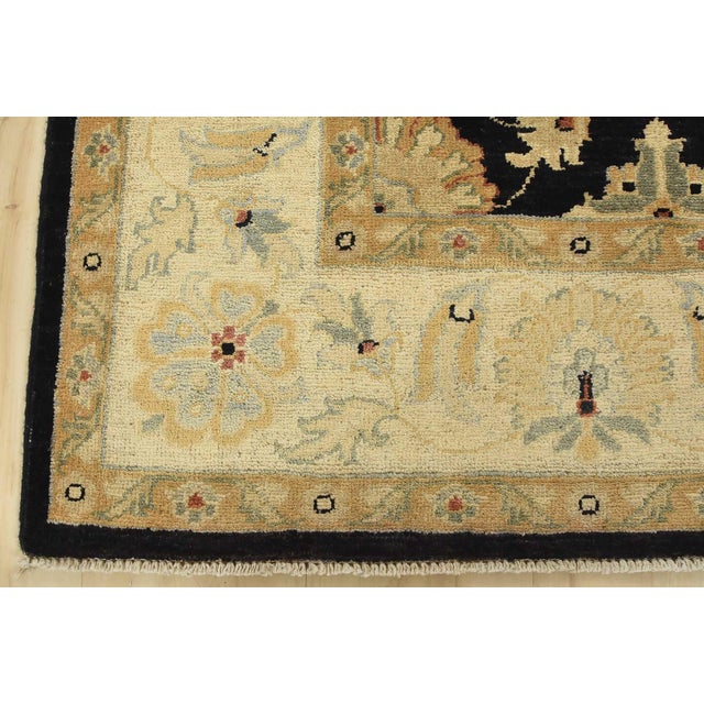 Ziegler Rug 5’1” X 6’4” Black Wool Traditional Hand-Knotted Oriental Carpet For Sale - Image 9 of 12