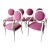 1980s Postmodern Casa Bique Swan Dining Chairs | Set of 6 in Ivory & Raspberry Pink For Sale