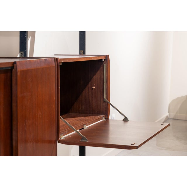 Italian Teak 4-Section Bookcase,1950s For Sale - Image 10 of 17