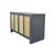 Contemporary Matthew Izzo Home Sofia Matte Gray Canvas Buffet With Four Caned Doors and Brass Hardware For Sale - Image 3 of 6