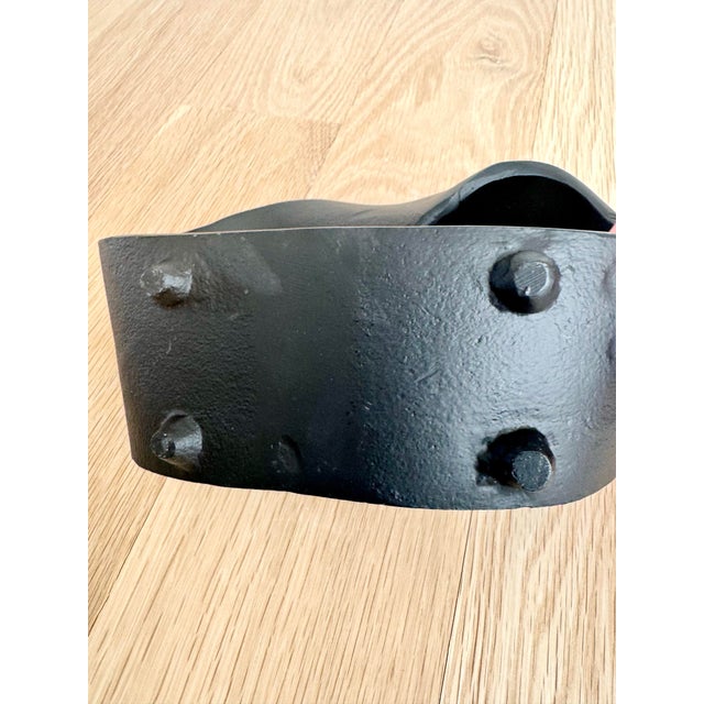 Mid 20th Century Mid Century Hand-Cast Metal Möbius Ring Sculpture, Brutalist Modern Style For Sale - Image 5 of 9