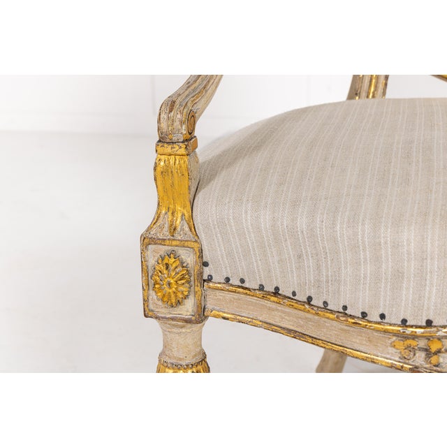 Late 18th Century English Painted and Parcel Gilt Armchair For Sale - Image 14 of 15