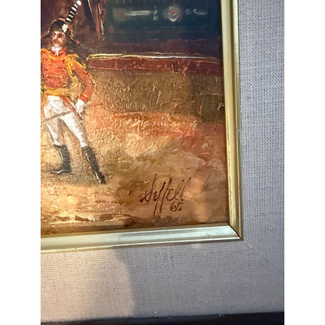 Beige Vintage Pair of Signed Oil Paintings - Circus & Equestrian Scenes by D. Hall, 1965-66 For Sale - Image 8 of 10