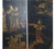 Wood Antique Japanese Ebonized Chinoiserie Decorated Four-Panel Circular Screen C1920 For Sale - Image 7 of 18