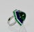 Emerald Lapis Diamond 18k Ring Size 6.5 For Sale - Image 10 of 12