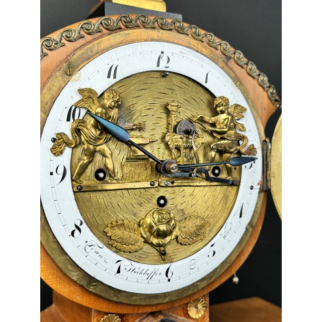 Gold An Austrian Gilt Bronze & Wooden Automaton Mechanical Clock For Sale - Image 8 of 8