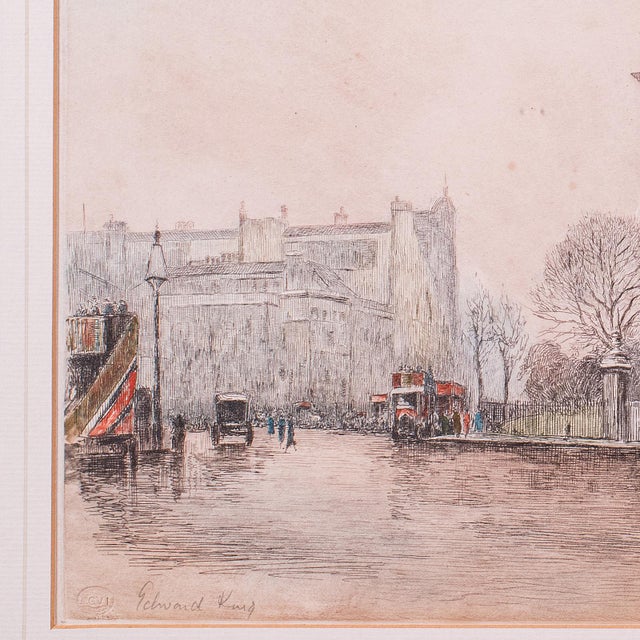 Antique Framed London Picture, Constitution Hill, English, Art Print, Circa 1925 For Sale - Image 6 of 10