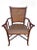 Wood Vintage Bamboo Wicker British Colonial Baker Style Side Desk Arm Chair For Sale - Image 7 of 7