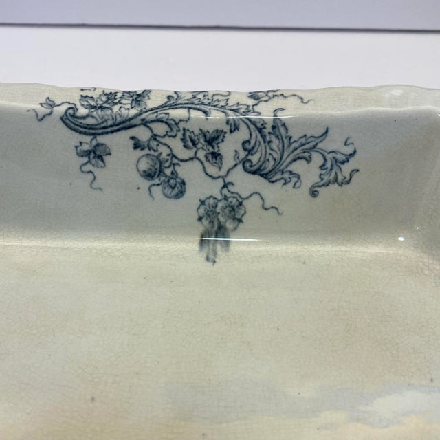 Emery 1890s F. J. Emery Versailles Blue & White English Ironstone Serving Dish For Sale - Image 4 of 8