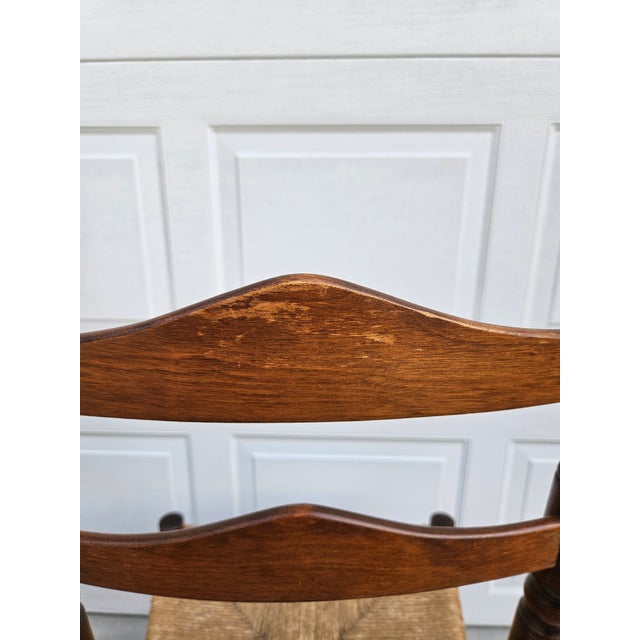 Rush Seat Ladder Back Chairs -Set of Four For Sale - Image 13 of 14