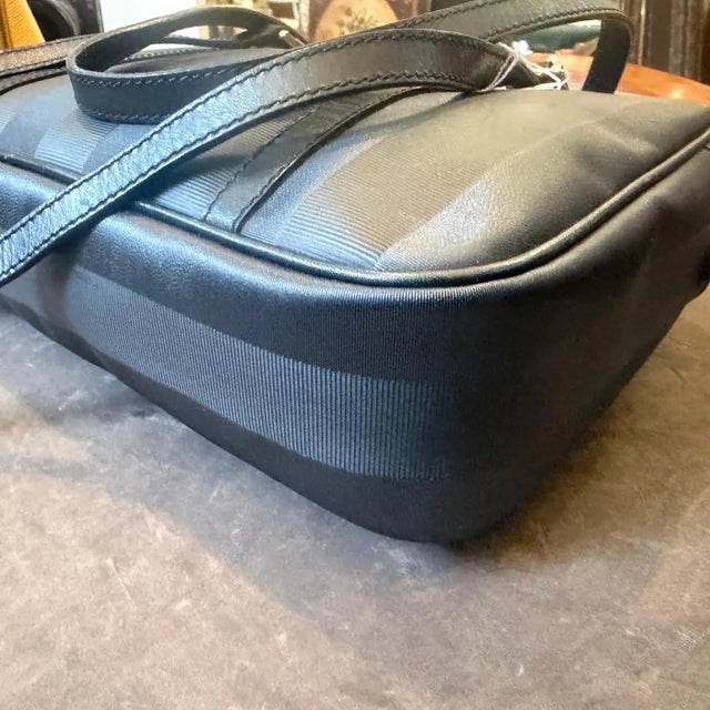 A 2000s Fendi Black Pequin Canvas and Leather Shoulder Bag For Sale - Image 16 of 18