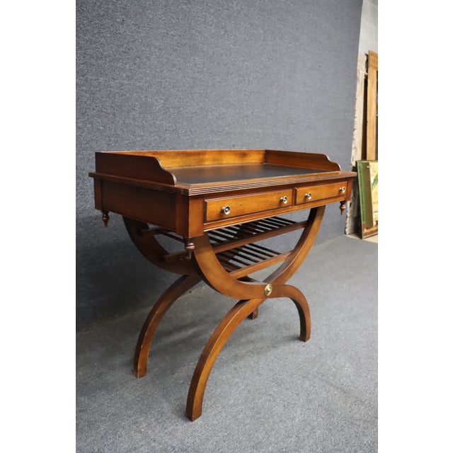 Campaign Jasper Cabinet Co. Mahogany Campaign Style Bar Server For Sale - Image 3 of 11