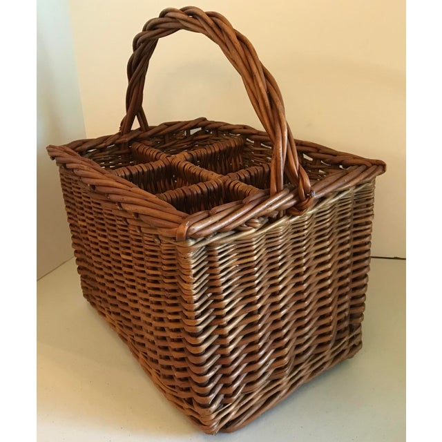 Vintage Wicker Wine Basket Chairish