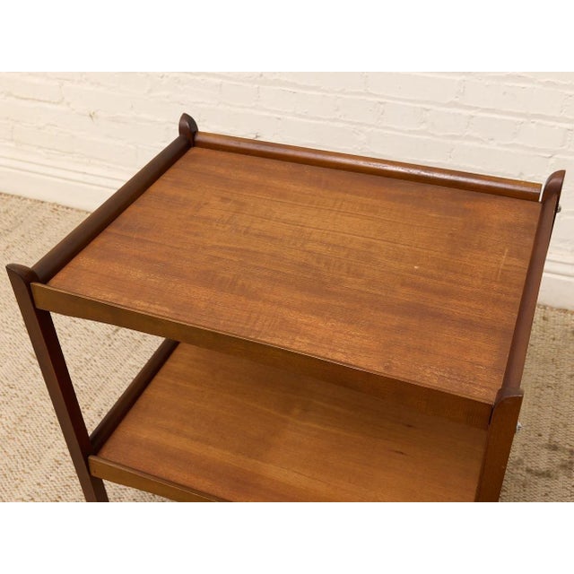 Vintage Mid-Century Modern Two-Tier Wood Bar Cart For Sale - Image 9 of 12