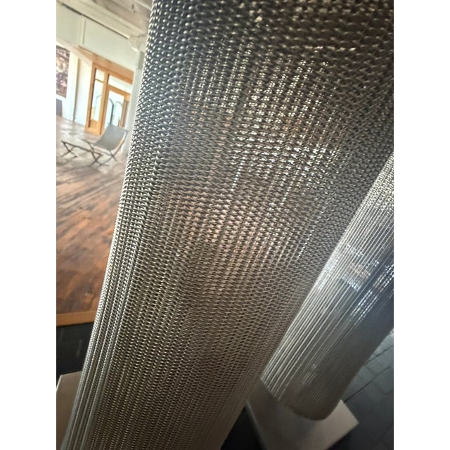 Custom Steel Mesh Table Lamps – Modern Industrial Sculptural Lighting, Pair For Sale - Image 12 of 15