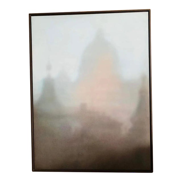 Prague 2004 Abstract Cityscape Framed Painting by Nikolai Makarov For Sale