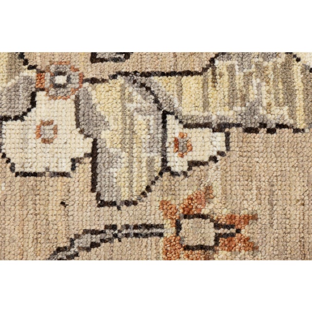 Textile Modern Oushak Style Hand-Knotted Wool Rug in Neutral Beige, Grey and Terracotta For Sale - Image 7 of 12