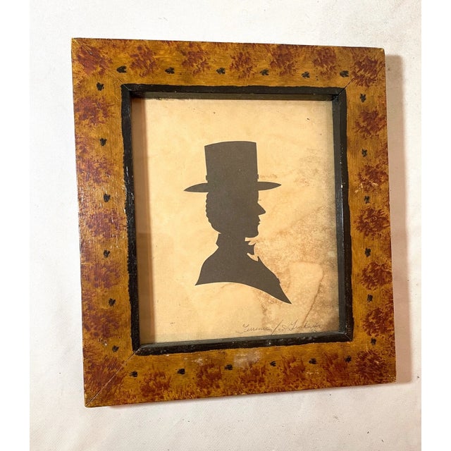 Antique 1800's Terrence Graham Cut Out Black Silhouette Portrait Abraham Lincoln For Sale - Image 9 of 10