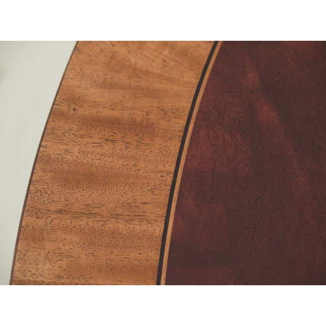 Ethan Allen Elliptical Oval Inlaid Mahogany Coffee Table ...