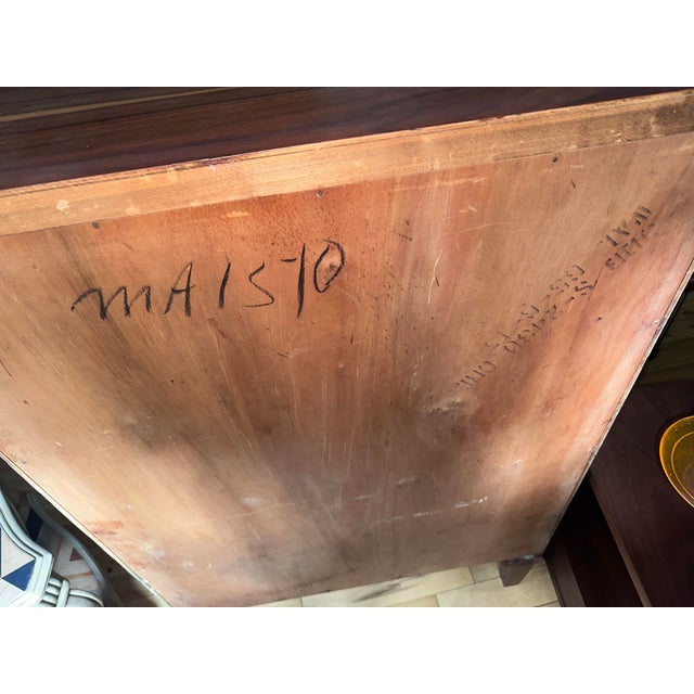 Refinished 1960s Mid Century Modern Walnut Tallboy Dresser | Vintage Walnut Crescent Series S-2430 Highboy Chest | Fluted Louvered Accent Drawer For Sale - Image 9 of 12