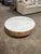 Contemporary Four Hands Round Oak “Leland” Coffee Table With White Marble Top For Sale - Image 3 of 9