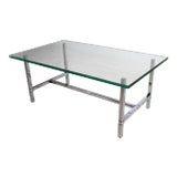 Chrome and Glass Coffee Cocktail Table For Sale