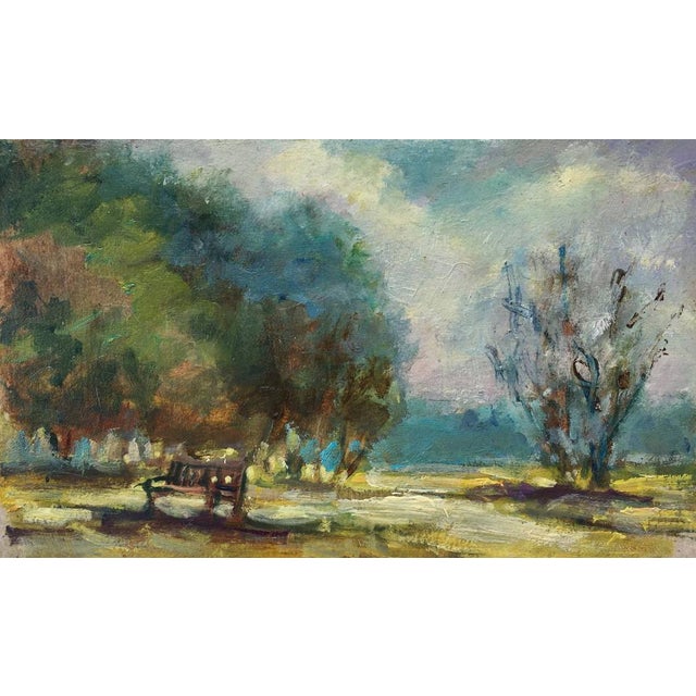 Rustic European Framed Original Painting Plein Air Landscape Style by Valeriya Serova For Sale - Image 3 of 9