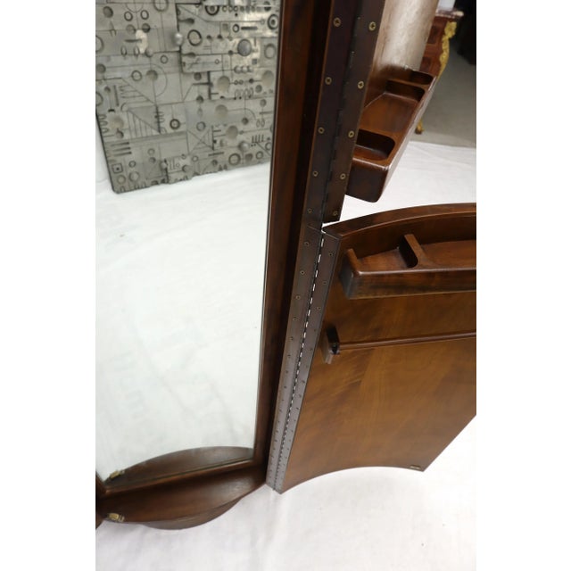 Unusual Double Sided Swivel Cylinder Shape Dresser Cheval Mirror Combo Cabinet For Sale - Image 6 of 13