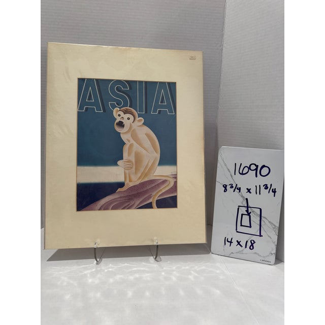 1930s 1935 Original Asia Magazine Cover, July, Frank McIntosh, Art Deco, Matted For Sale - Image 5 of 5