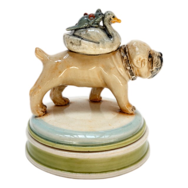Ron Carlson, Lidded Container “Bull Dog With Friends” 2026 For Sale