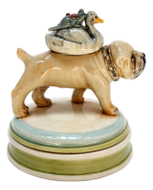 Ron Carlson, Lidded Container “Bull Dog With Friends” 2026
