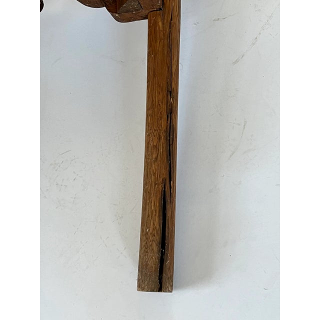 Antique Handmade Wood Chair with Slat Seat For Sale - Image 11 of 13