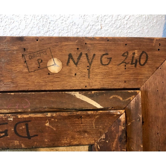 Textile Herbert Katzman, 1950's Expressionist Interior Oil Painting Still Life with Flowers and Trumpet, 1946 For Sale - Image 7 of 10