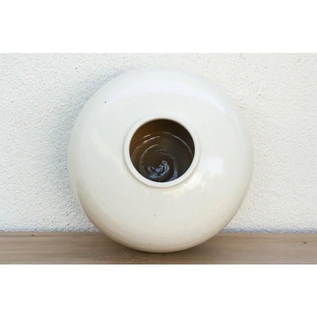 Eclectic Modern White Round Porcelain Vase For Sale In Los Angeles - Image 6 of 7