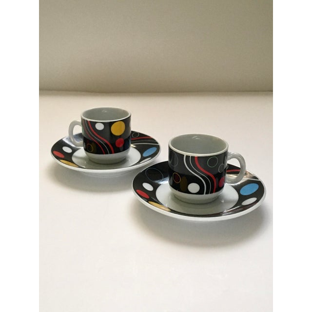 Abstract Demitasse Coffee Cups & Saucers- 4 Pieces For Sale - Image 11 of 11
