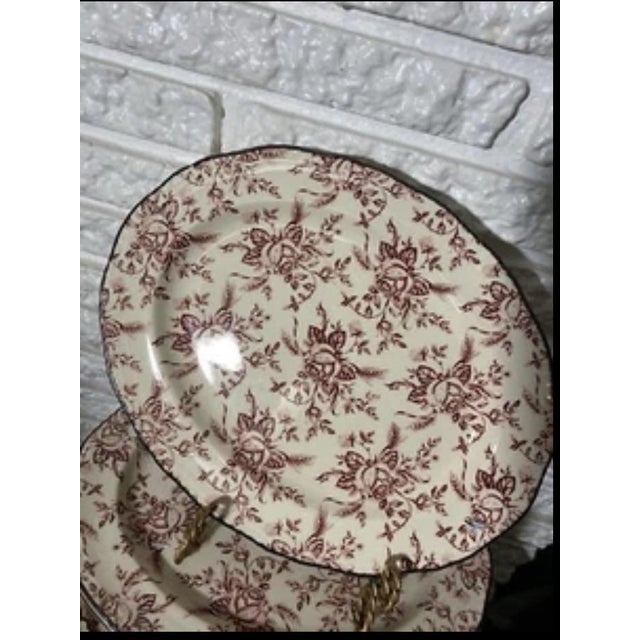 Woods and Sons Plates. Wood & Sons Colonial Rose Oval Serving Plates, Made in England - Set of 4 For Sale - Image 4 of 4