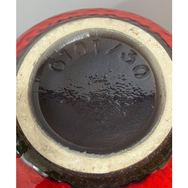 Glossy Oxblood Red Vases by Chariot Relief for Jopeko-Keramik, West Germany, 1960s, Set of 2 For Sale - Image 6 of 12