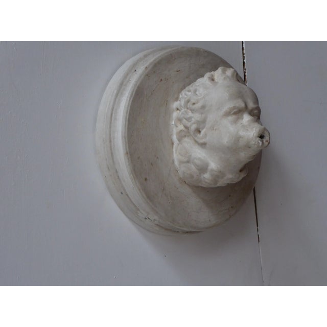 Rococo Vintage Classical Plaster Fountain Head of a Triton For Sale - Image 3 of 5
