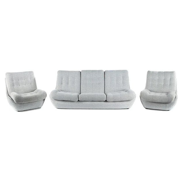 Gray Atlantis Living Room Set from Jitona, 1970, Set of 3 For Sale - Image 8 of 8