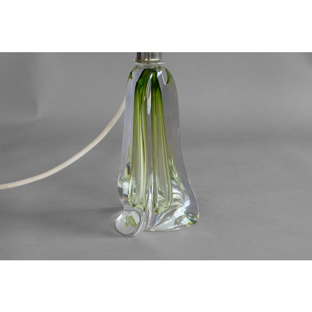 Green Glass Table Lamp, 1960s For Sale - Image 6 of 8