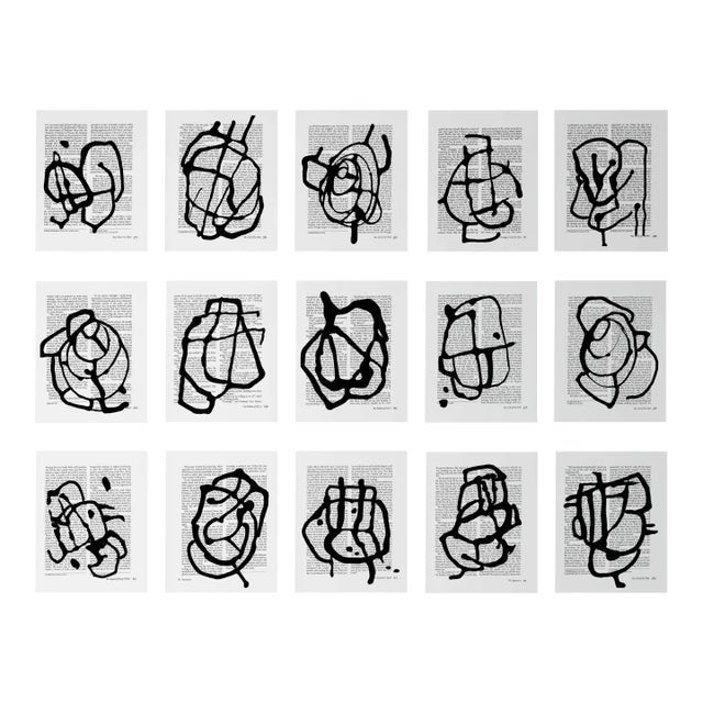 Black & White Abstractions Series No. 1 — Complete Series of 15 Fine Art Prints | Unframed For Sale