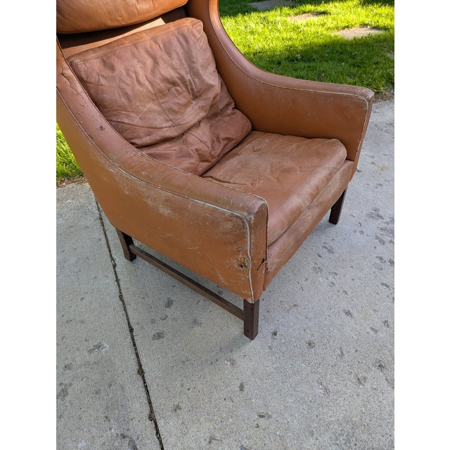 Late 20th Century Attributed to Fredrik Kayser Lounge Chair in Leather and Rosewood For Sale - Image 10 of 10