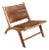 Lara Natural Teak and Genuine Leather Chair For Sale