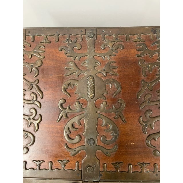 Late 20th Century Vintage Tudor Style Wood and Iron Trunk on Stand For Sale - Image 12 of 12